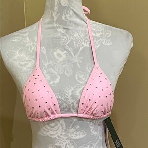 Halter Bikini pink rhinestone sparkling bling top by Targets Wild Fable